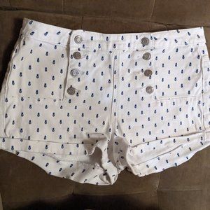 Rue 21 White Denim Pineapple Shorts Size 11/12